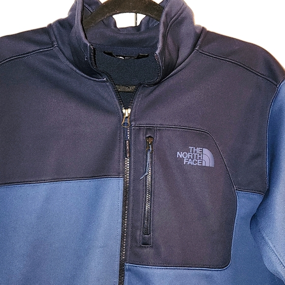 THE NORTH FACE Soft Shell Windwall Fleece Lined Jacket Men’s Large Blue - Picture 2 of 5
